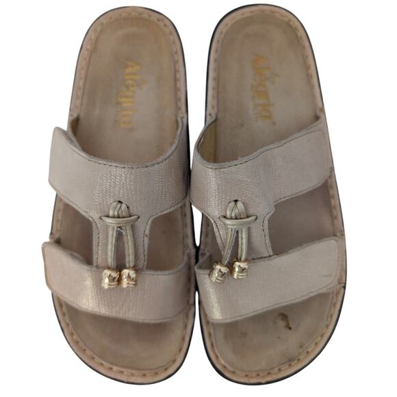 Alegria‎ Penny Slides 6.5/EU 37 Chunky Platform Slip on Leather Sandal Comfort - Picture 5 of 8